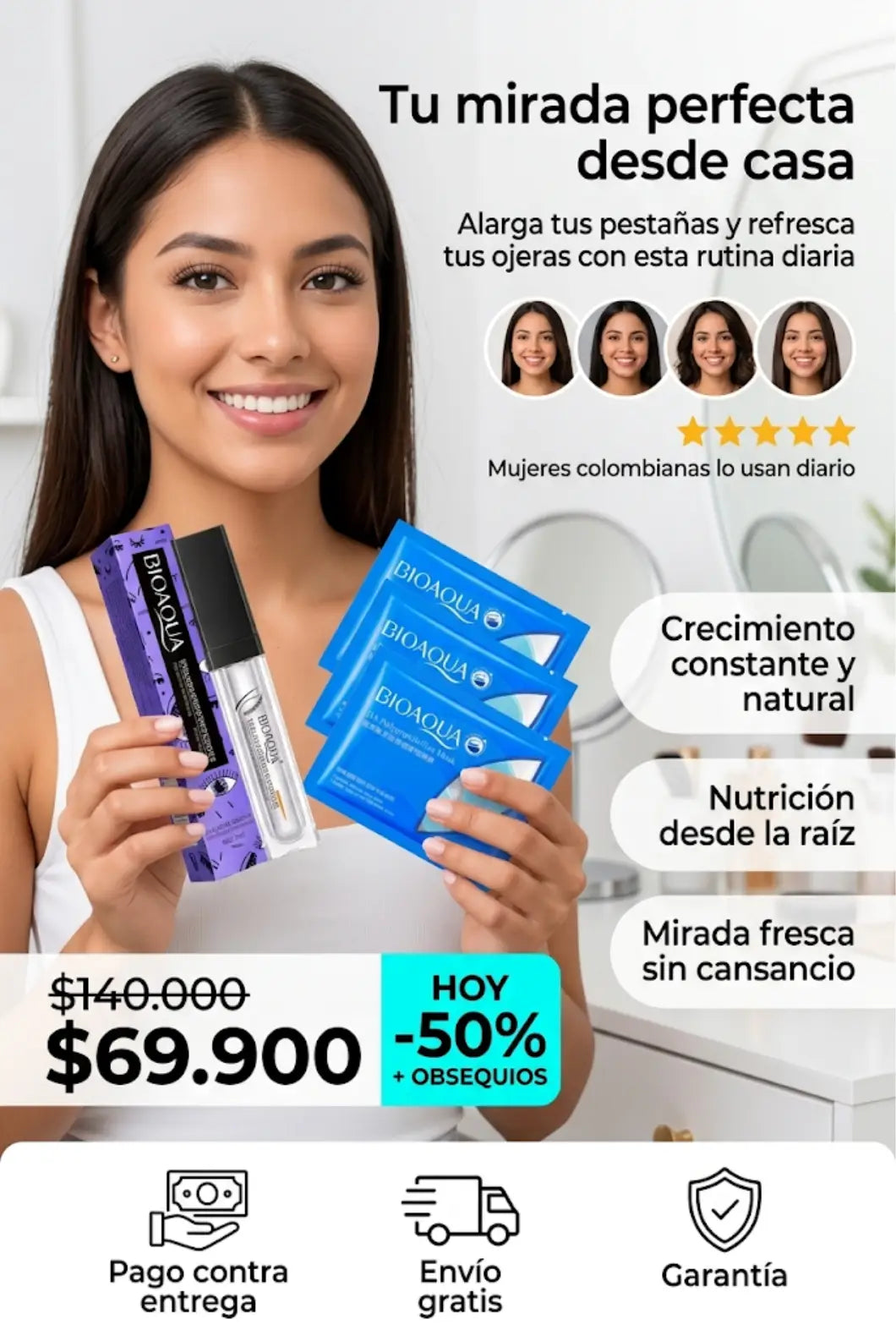 Serum para alargamiento de pestañas BIOAQUA