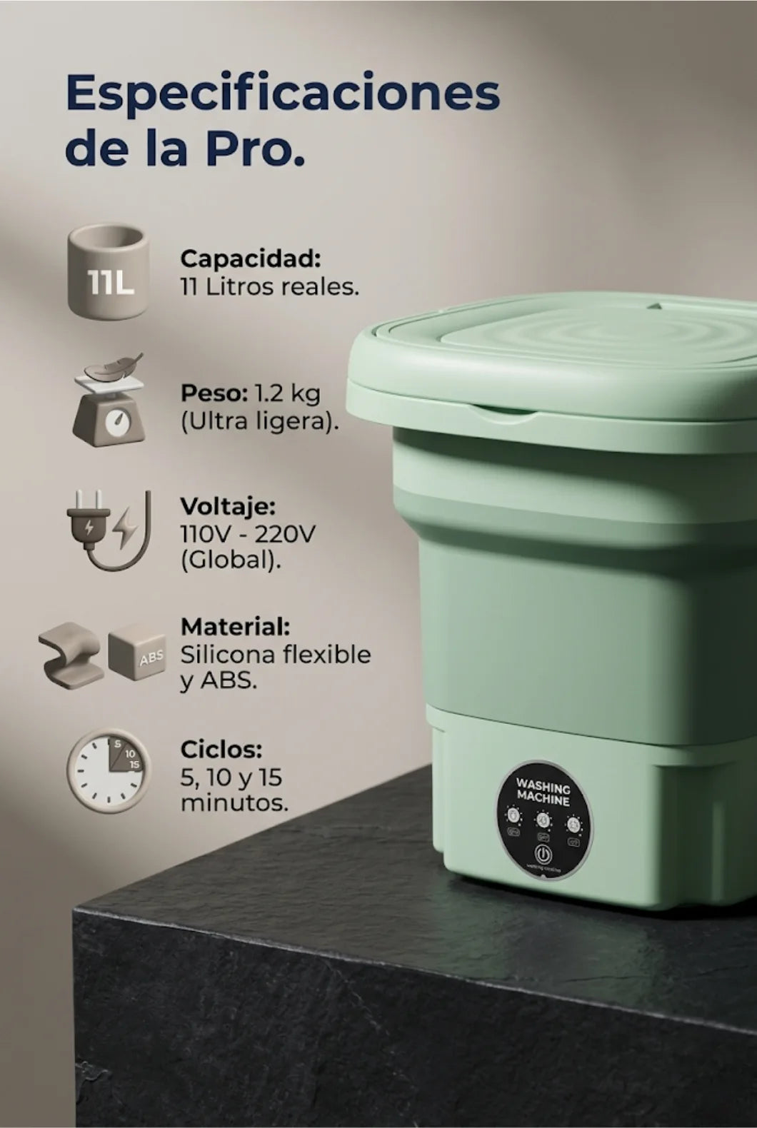 Mini Lavadora Plegable