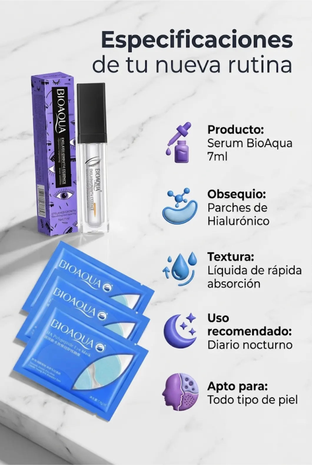 Serum para alargamiento de pestañas BIOAQUA